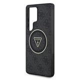 Samsung Galaxy S25 Ultra Guess 4G Glitter Triangle Buttons MagSafe Cover - Sort