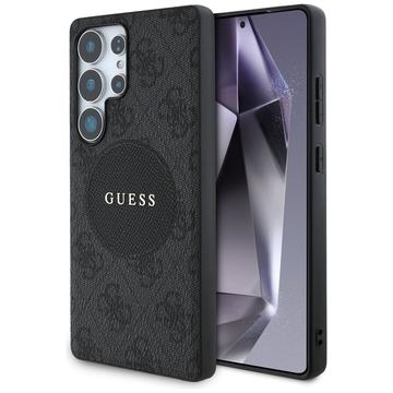 Samsung Galaxy S25 Ultra Guess 4G Round Patch Classic Logo Cover - MagSafe-kompatibel - Sort