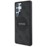 Samsung Galaxy S25 Ultra Guess 4G Round Patch Classic Logo Cover - MagSafe-kompatibel - Sort