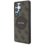 Samsung Galaxy S25 Ultra Guess 4G Round Patch Classic Logo Cover - MagSafe-kompatibel - Brun