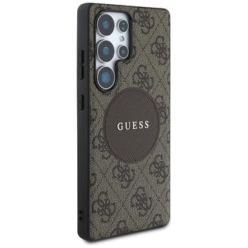 Samsung Galaxy S25 Ultra Guess 4G Round Patch Classic Logo Cover - MagSafe-kompatibel - Brun