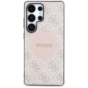 Samsung Galaxy S25 Ultra Guess 4G Round Patch Classic Logo Cover - MagSafe-kompatibel - Pink