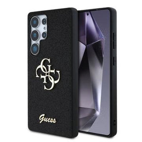 Samsung Galaxy S25 Ultra Guess Fixed Glitter 4G Metal Logo Cover - Sort