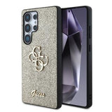 Samsung Galaxy S25 Ultra Guess Fixed Glitter 4G Metal Logo Cover - Guld