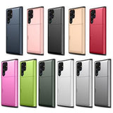 Samsung Galaxy S25 Ultra Hybrid Cover med Glidende Kortslot - Army Grøn