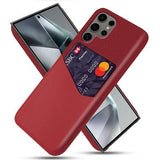Samsung Galaxy S25 Ultra KSQ Cover med Kortholder - Rød