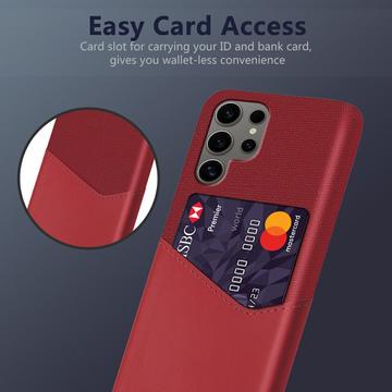 Samsung Galaxy S25 Ultra KSQ Cover med Kortholder - Rød