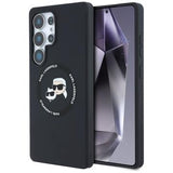 Samsung Galaxy S25 Ultra Karl Lagerfeld Double Heads Flydende Silikone MagSafe Cover - sort