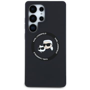 Samsung Galaxy S25 Ultra Karl Lagerfeld Double Heads Flydende Silikone MagSafe Cover - sort