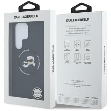 Samsung Galaxy S25 Ultra Karl Lagerfeld Double Heads Flydende Silikone MagSafe Cover - sort