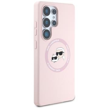 Samsung Galaxy S25 Ultra Karl Lagerfeld Double Heads Flydende Silikone MagSafe Cover - Pink