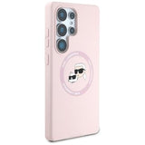 Samsung Galaxy S25 Ultra Karl Lagerfeld Double Heads Flydende Silikone MagSafe Cover - Pink