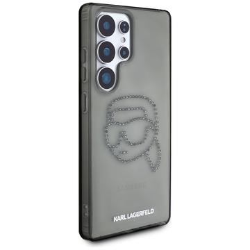 Samsung Galaxy S25 Ultra Karl Lagerfeld Rhinestones Karl Head Logo Cover - Sort