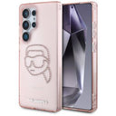 Samsung Galaxy S25 Ultra Karl Lagerfeld Rhinestones Karl Head Logo Cover - Pink