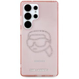 Samsung Galaxy S25 Ultra Karl Lagerfeld Rhinestones Karl Head Logo Cover - Pink