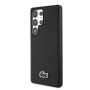 Samsung Galaxy S25 Ultra Lacoste Iconic Petit Pique Woven Logo Cover - MagSafe-kompatibel - Sort