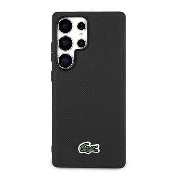 Samsung Galaxy S25 Ultra Lacoste Iconic Petit Pique Woven Logo Cover - MagSafe-kompatibel - Sort