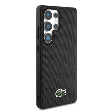 Samsung Galaxy S25 Ultra Lacoste Iconic Petit Pique Woven Logo Cover - MagSafe-kompatibel - Sort