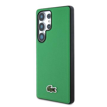 Samsung Galaxy S25 Ultra Lacoste Iconic Petit Pique Woven Logo Cover - MagSafe-kompatibel - Grøn