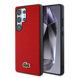 Samsung Galaxy S25 Ultra Lacoste Iconic Petit Pique Woven Logo Cover - MagSafe-kompatibel - Rød