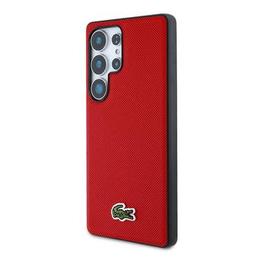 Samsung Galaxy S25 Ultra Lacoste Iconic Petit Pique Woven Logo Cover - MagSafe-kompatibel - Rød