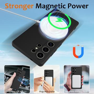 Samsung Galaxy S25 Ultra Liquid Silikone Cover - MagSafe Kompatibel - Sort