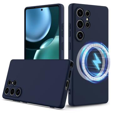 Samsung Galaxy S25 Ultra Liquid Silikone Cover - MagSafe Kompatibel - Mørkeblå