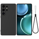Samsung Galaxy S25 Ultra Flydende silikone cover med håndrem - sort
