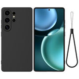 Samsung Galaxy S25 Ultra Flydende silikone cover med håndrem - sort