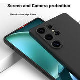 Samsung Galaxy S25 Ultra Flydende silikone cover med håndrem - sort