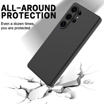 Samsung Galaxy S25 Ultra Flydende silikone cover med håndrem - sort