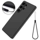 Samsung Galaxy S25 Ultra Flydende silikone cover med håndrem - sort