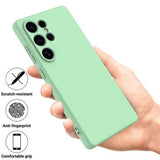 Samsung Galaxy S25 Ultra Flydende silikone cover med håndrem - grøn