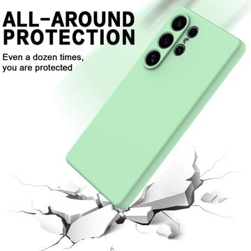 Samsung Galaxy S25 Ultra Flydende silikone cover med håndrem - grøn