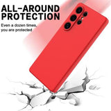 Samsung Galaxy S25 Ultra Flydende silikone cover med håndrem - rød