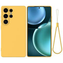 Samsung Galaxy S25 Ultra Flydende silikone cover med håndrem - gul