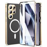 Samsung Galaxy S25 Ultra Magnetisk cover med skærmbeskytter i hærdet glas - MagSafe-kompatibel - Guld