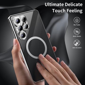 Samsung Galaxy S25 Ultra Magnetisk cover med skærmbeskytter i hærdet glas - MagSafe-kompatibel - Guld