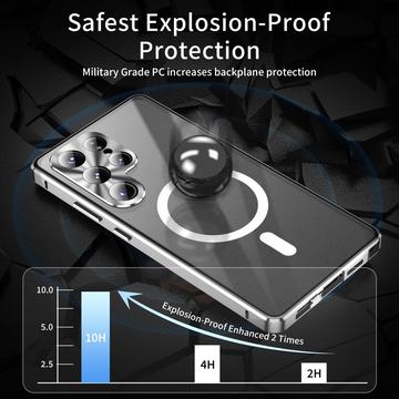 Samsung Galaxy S25 Ultra Magnetisk cover med skærmbeskytter i hærdet glas - MagSafe-kompatibel - Guld