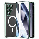 Samsung Galaxy S25 Ultra Magnetisk cover med skærmbeskyttelse af hærdet glas - MagSafe-kompatibel - Grøn