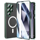 Samsung Galaxy S25 Ultra Magnetisk cover med skærmbeskyttelse af hærdet glas - MagSafe-kompatibel - Grøn