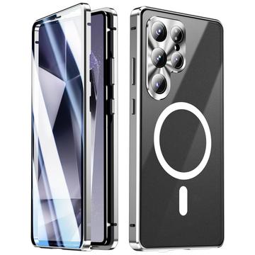 Samsung Galaxy S25 Ultra Magnetisk cover med skærmbeskyttelse af hærdet glas - MagSafe-kompatibel - Grøn