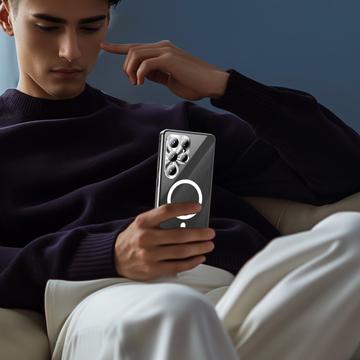 Samsung Galaxy S25 Ultra Magnetisk cover med skærmbeskytter i hærdet glas - MagSafe-kompatibel - Lilla