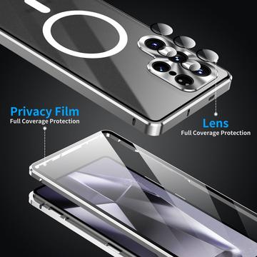 Samsung Galaxy S25 Ultra Magnetisk cover med skærmbeskytter i hærdet glas - MagSafe-kompatibel - Lilla