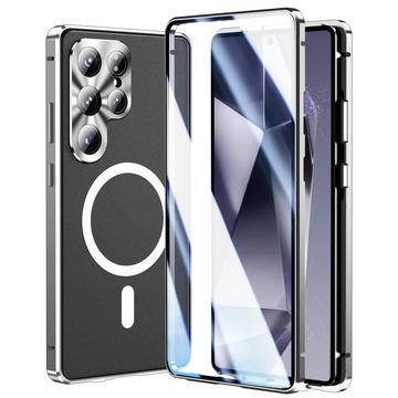 Samsung Galaxy S25 Ultra Magnetisk cover med skærmbeskyttelse af hærdet glas - MagSafe-kompatibel - Sølv