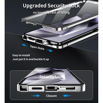 Samsung Galaxy S25 Ultra Magnetisk cover med skærmbeskyttelse af hærdet glas - MagSafe-kompatibel - Sølv