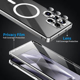 Samsung Galaxy S25 Ultra Magnetisk cover med skærmbeskyttelse af hærdet glas - MagSafe-kompatibel - Sølv