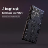 Samsung Galaxy S25 Ultra Nillkin CamShield Armor Prop Hybrid Cover - MagSafe-kompatibel - Blå
