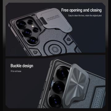 Samsung Galaxy S25 Ultra Nillkin CamShield Armor Prop Hybrid Cover - MagSafe-kompatibel - Sort