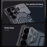 Samsung Galaxy S25 Ultra Nillkin CamShield Armor Prop Hybrid Cover - MagSafe-kompatibel - Blå